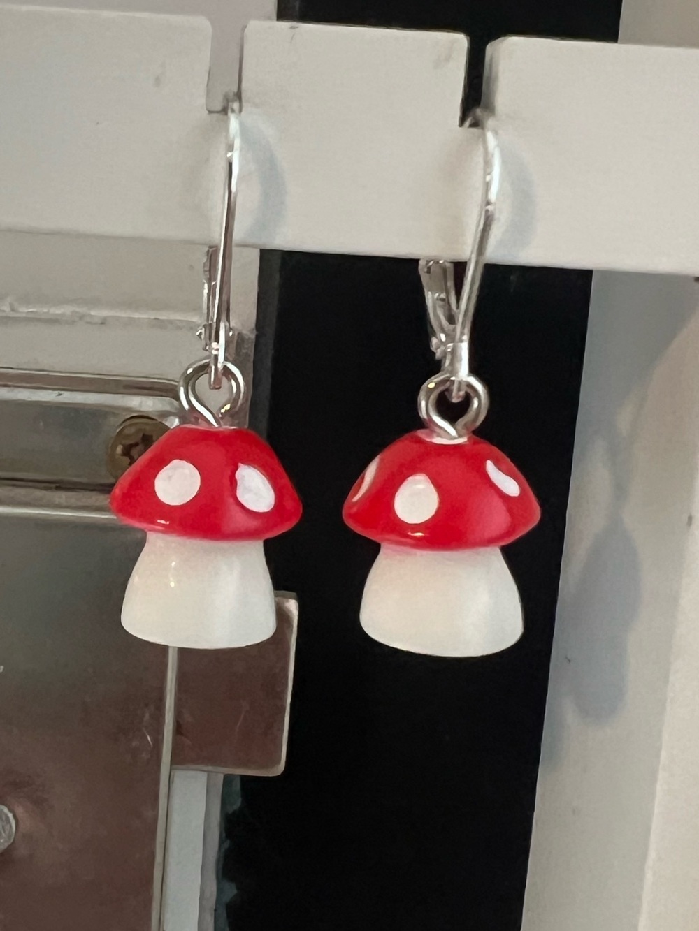 Brand new Red Mushroom Dangle Earrings - Cute Mushroom Charm Earrings